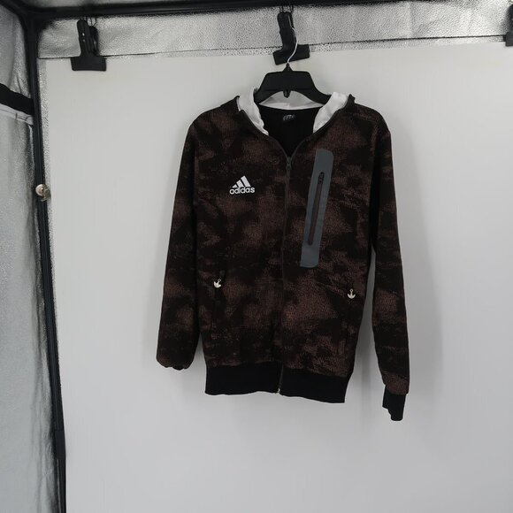 Adidas Men's Hoodie Black Brown Size Small - Picture 13 of 16